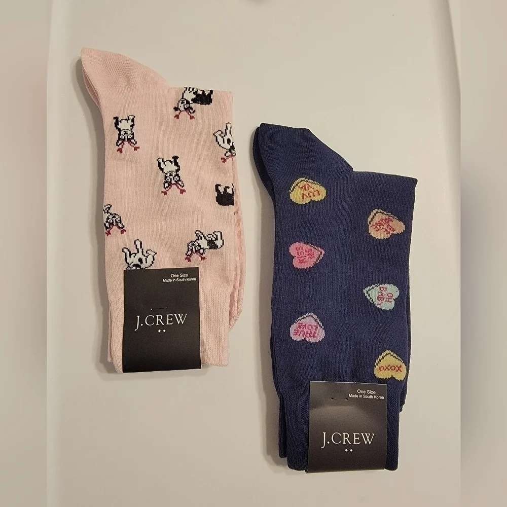 NWT J. Crew Valentine Men's Socks, 2 Pairs